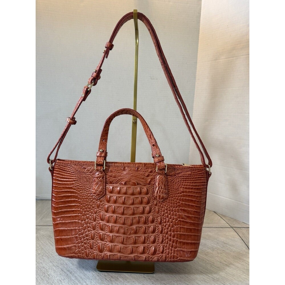 Brahmin Medium Asher Tote Leather Shoulder Bag‎ Pecan Melbourne Croc-Embossed - Picture 6 of 16